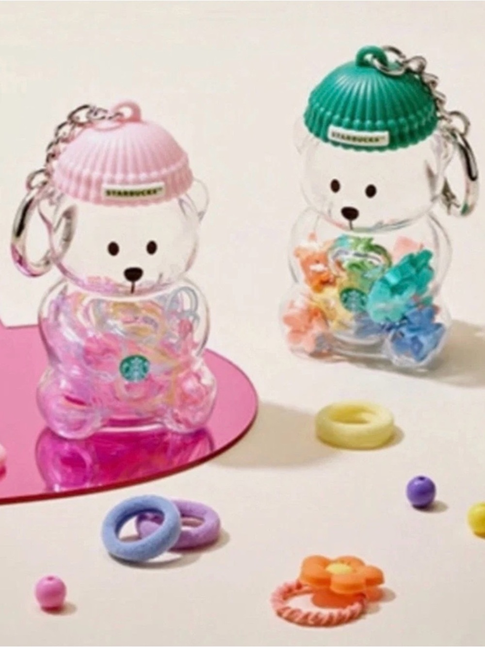 Starbucks Exclusive Korea Bearista Miniature
Keychains  Green & Pink - Picture 2 of 11